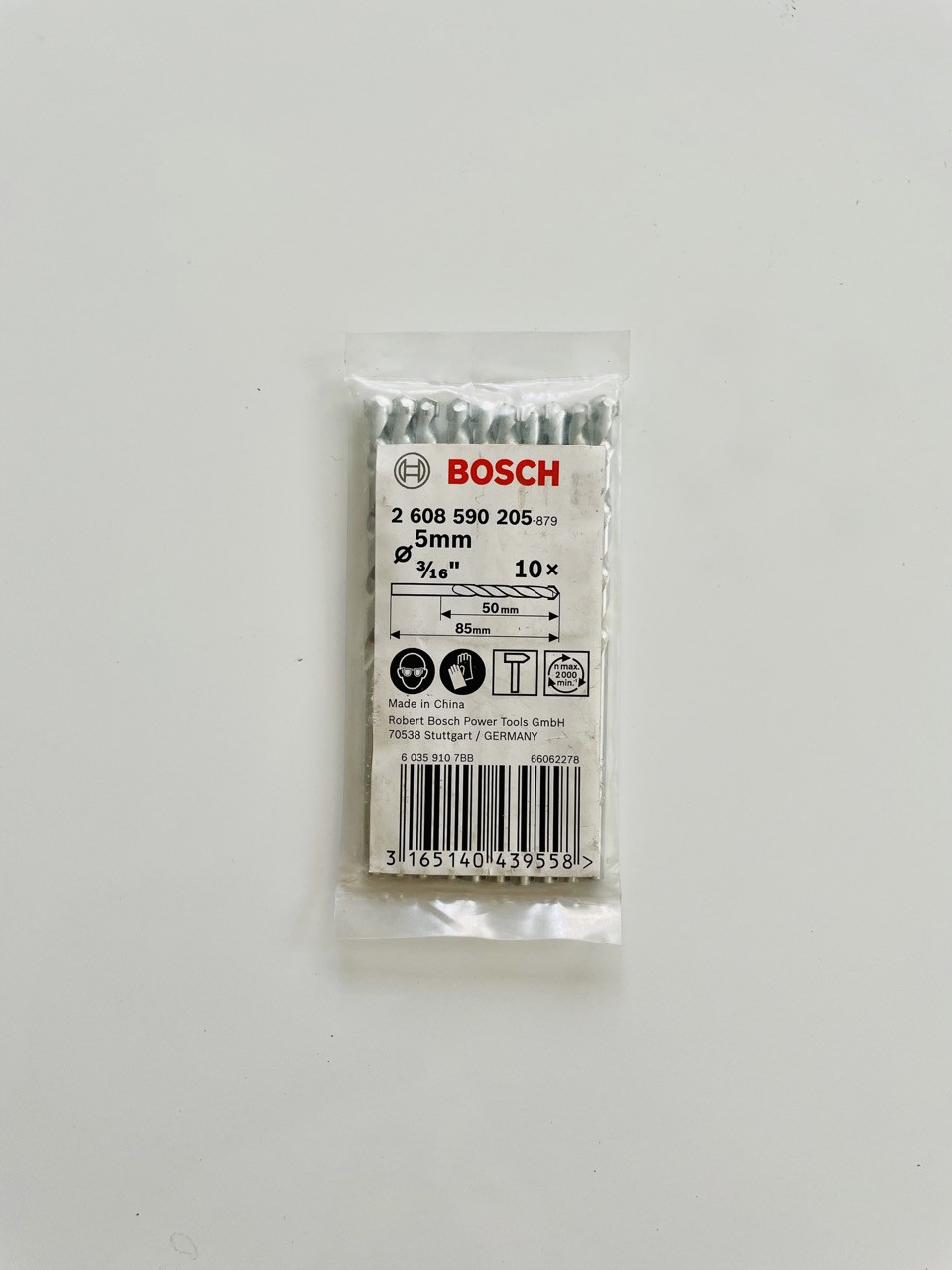 Broca BOSCH Concreto 5MM    Bolsa 10 Unid.